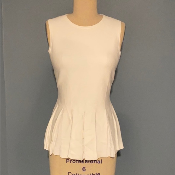 NWT Theory White Knit Peplum Top - Picture 1 of 7